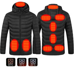 USB Heated Jacket — Electric Thermal Coat with Multi-Zone Heating