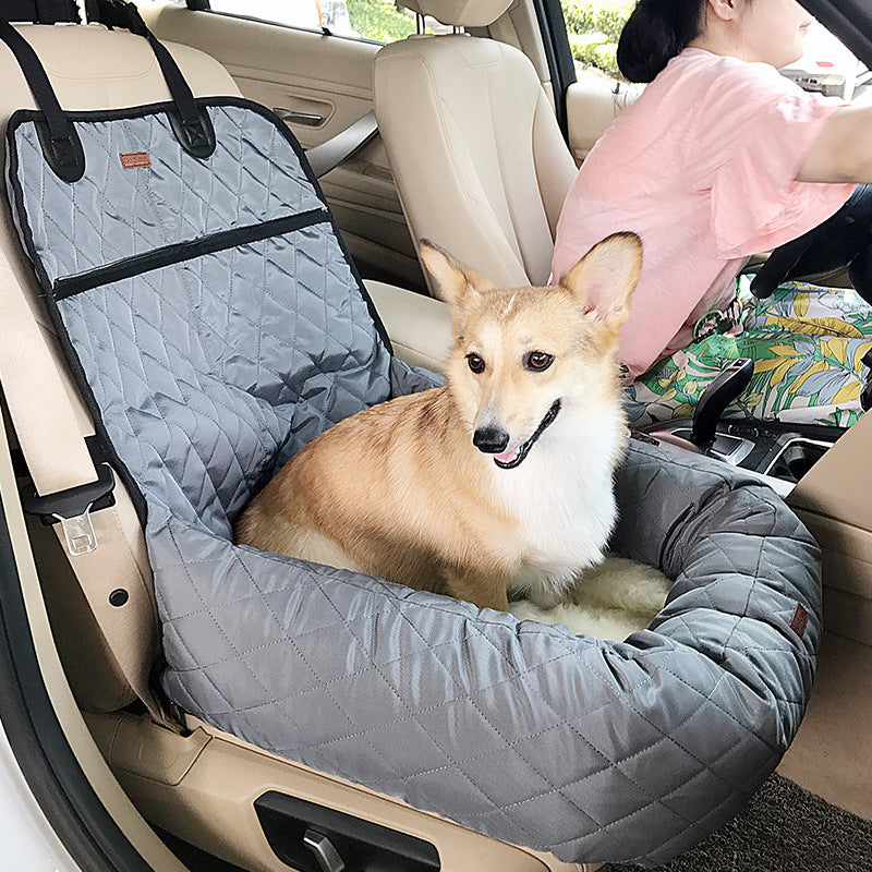 Pet Car Seat Bed — Thick Cushion Travel Booster for Small Dogs