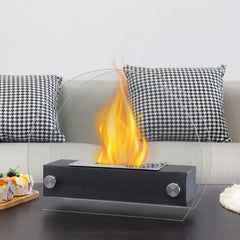 JHY Design Portable Tabletop Fire Pit 35cm – Clean-Burning Bio Ethanol, Ventless, Indoor/Outdoor