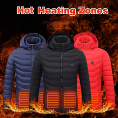 USB Heated Jacket — Electric Thermal Coat with Multi-Zone Heating
