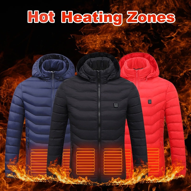 USB Heated Jacket — Electric Thermal Coat with Multi-Zone Heating