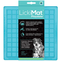 LickiMat Classic Playdate Lick Mat for Dogs — Slow Feeder & Calming Boredom Buster (Turquoise)