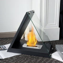 15.5" x 8" x 14.5” Glass Tabletop Fireplace