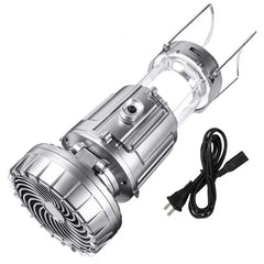 Solar Camping Lantern with Built-In Fan — Rechargeable LED Light + Emergency Flashlight