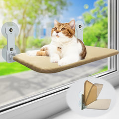 Cordless Cat Window Perch — Foldable Window Hammock with 4 Suction Cups & Metal Frame