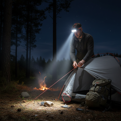 Rechargeable LED Headlamp — Motion-Sensor COB Work & Camping Head Light, USB-C